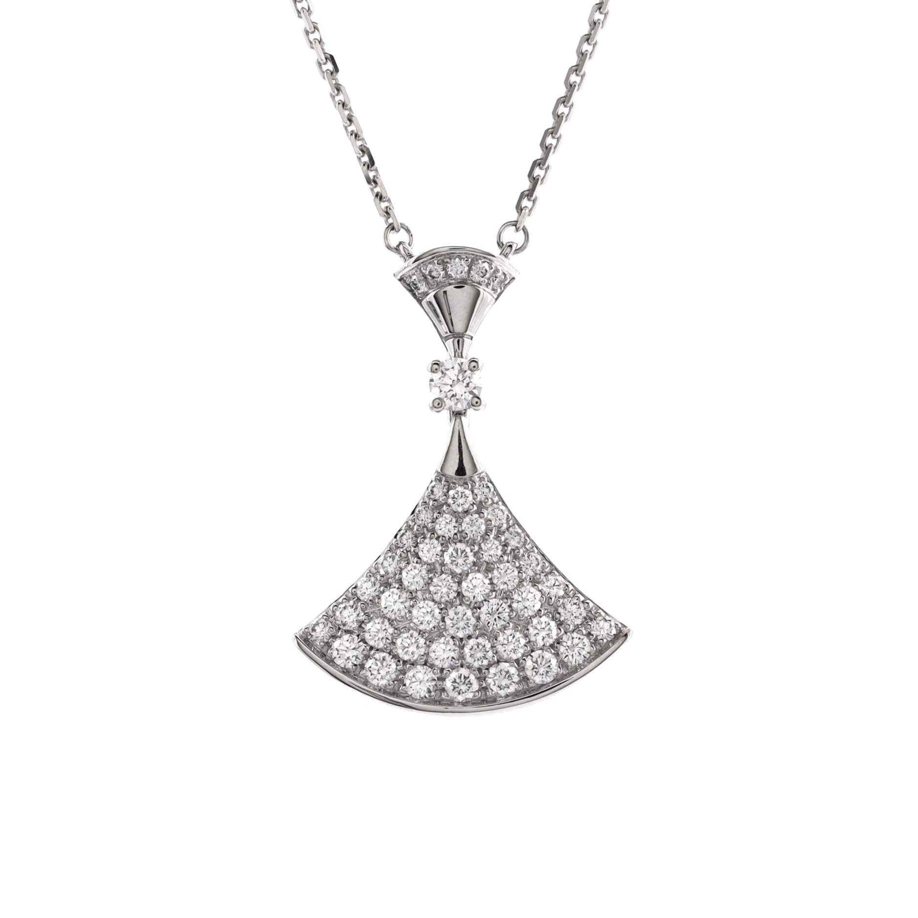 Divas' Dream Pendant Necklace 18K White Gold with Diamonds Large