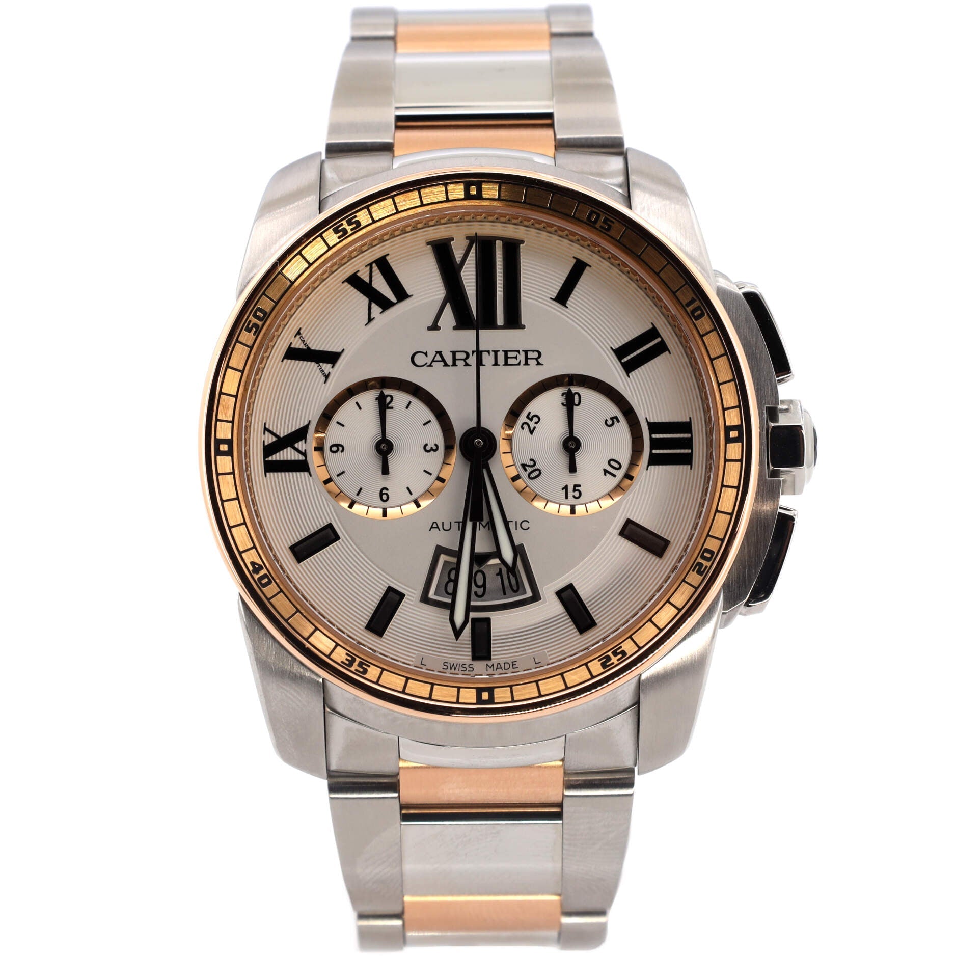 Calibre de Cartier Chronograph Automatic Watch Stainless Steel and Rose Gold 42