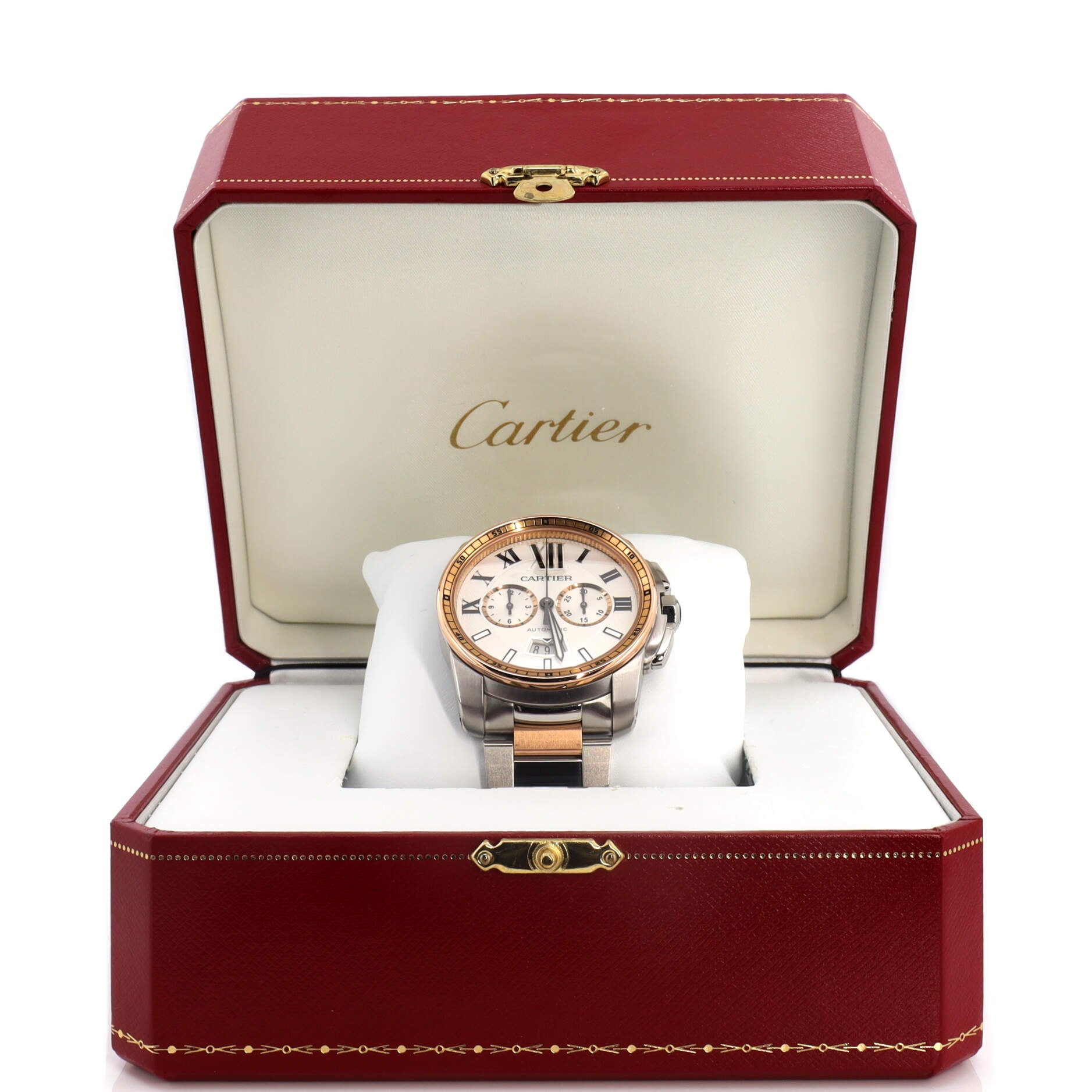 Calibre de Cartier Chronograph Automatic Watch Stainless Steel and Rose Gold 42