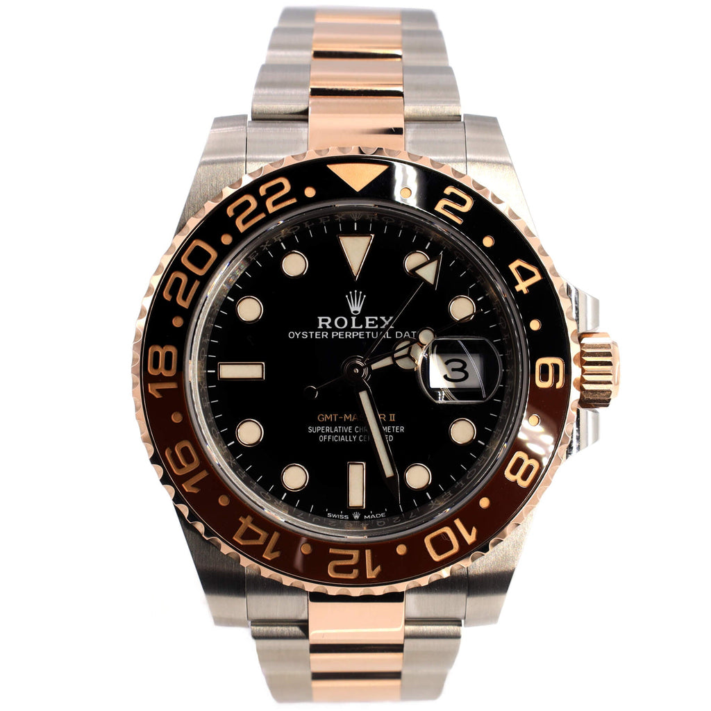 Oyster Perpetual Date GMT-Master II Rootbeer Automatic Watch Stainless Steel and Cerachrom with Rose Gold 40