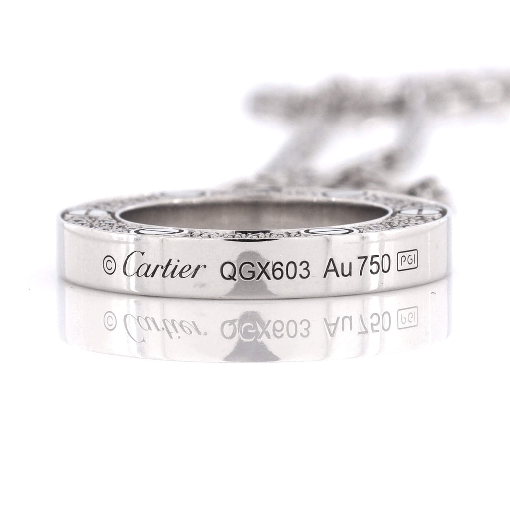 Pave Love Pendant Necklace 18K White Gold and Diamonds