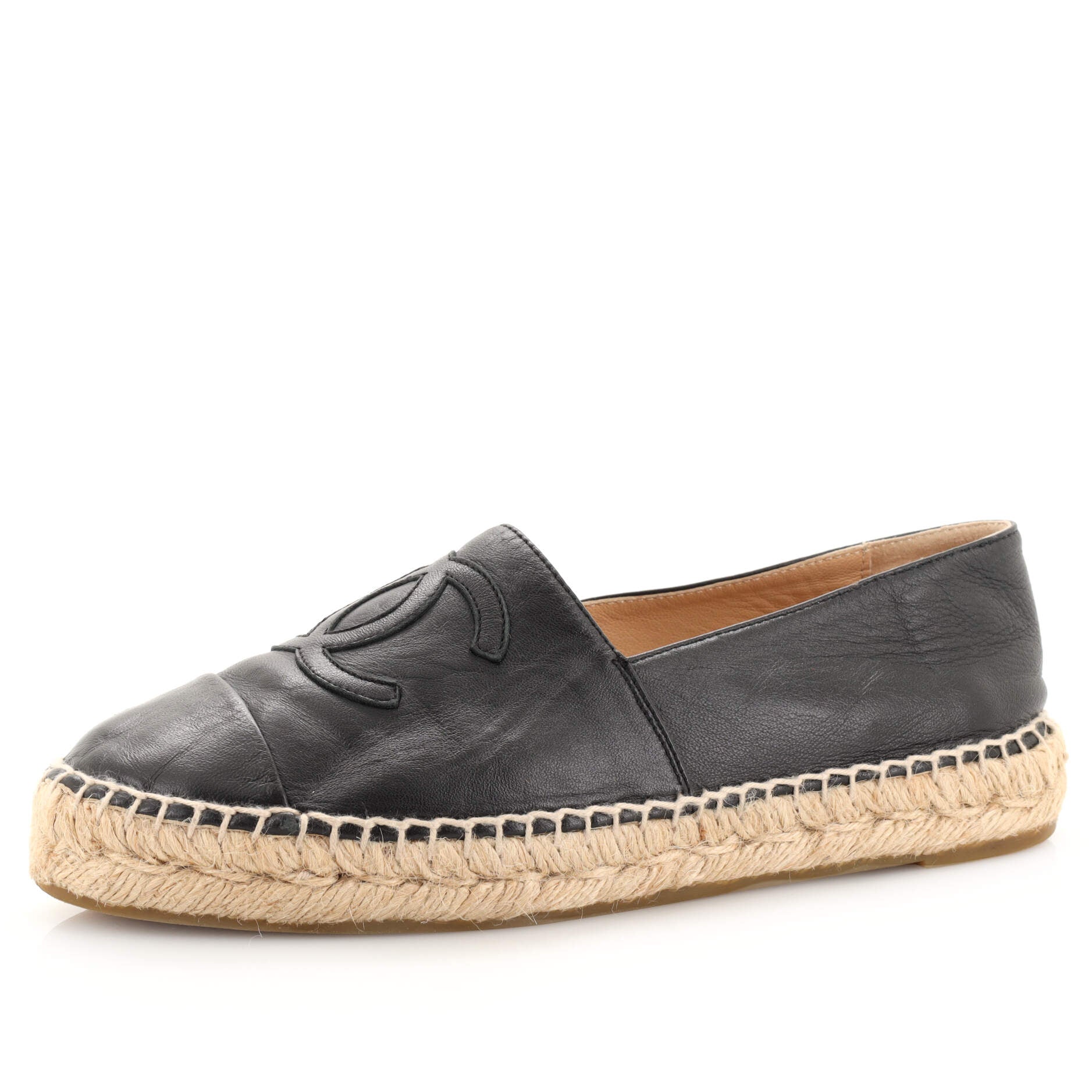 Women's CC Cap Toe Espadrilles Leather