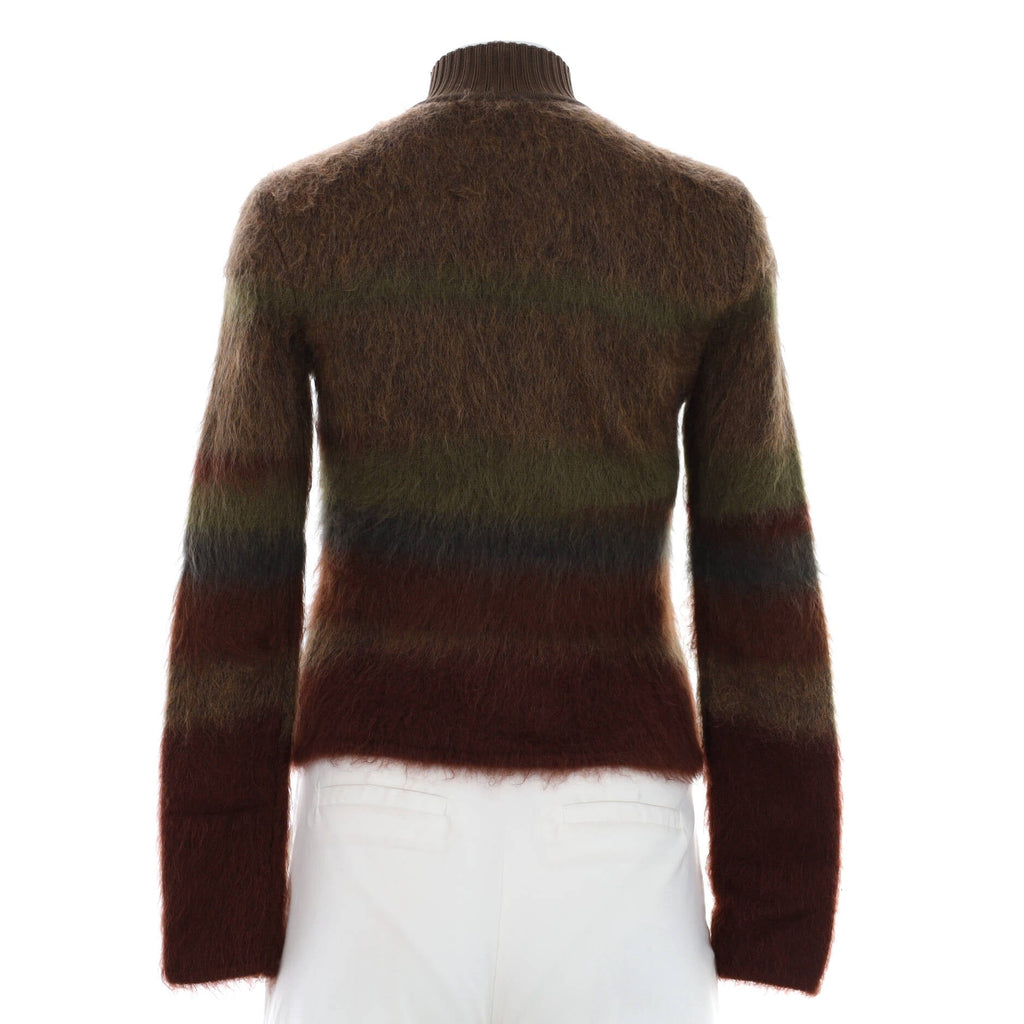 Women's Mock Neck Sweater Striped Wool Blend