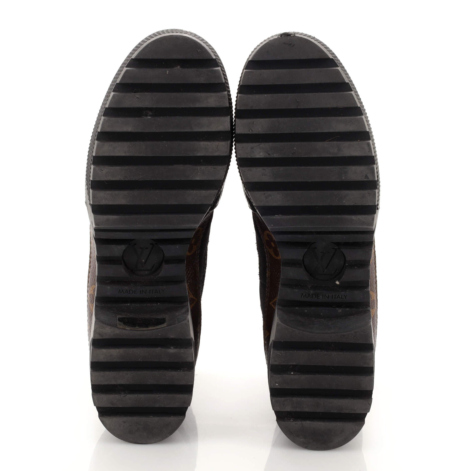 Women's Laureate Platform Desert Boots Suede with Monogram Canvas