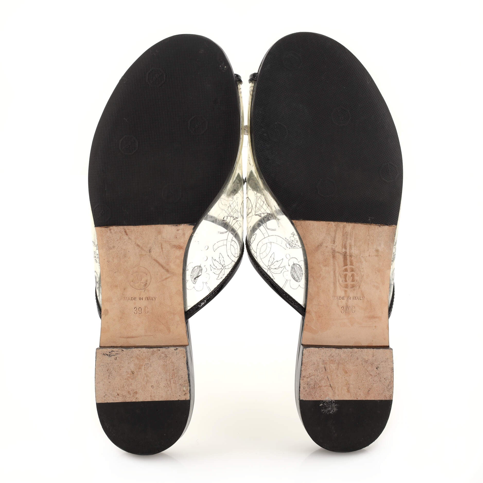 Women's CC Mule Sandals Printed PVC with Patent
