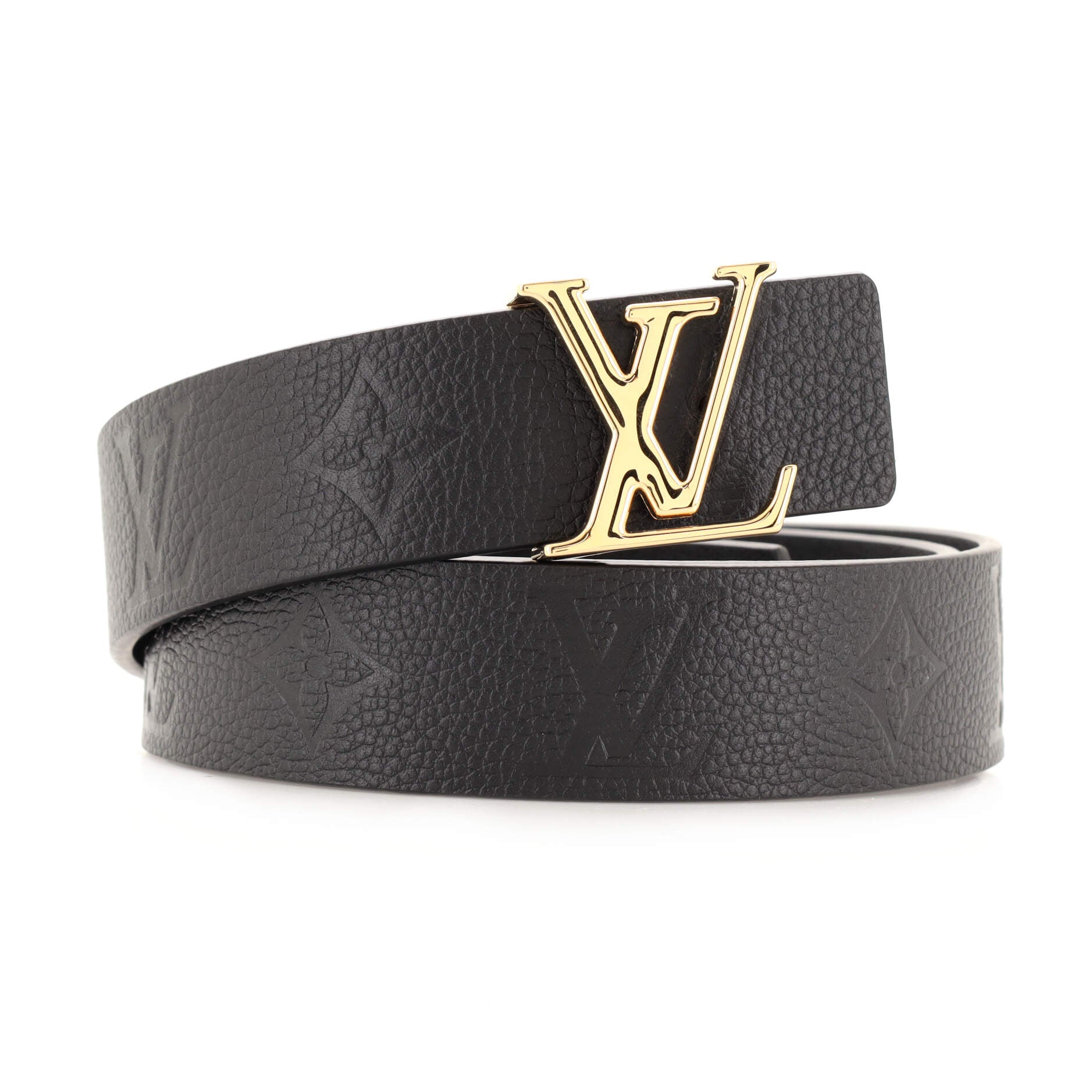 LV Initiales Reversible Belt Monogram Empreinte Leather Medium 80