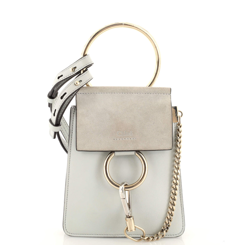 Faye Bracelet Crossbody Bag Leather and Suede Mini