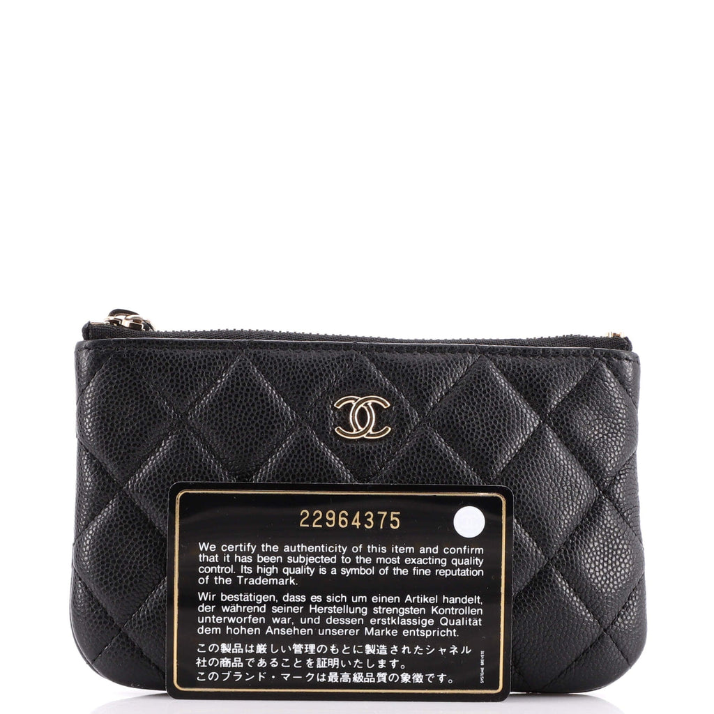 Classic O Case Pouch Quilted Caviar Mini