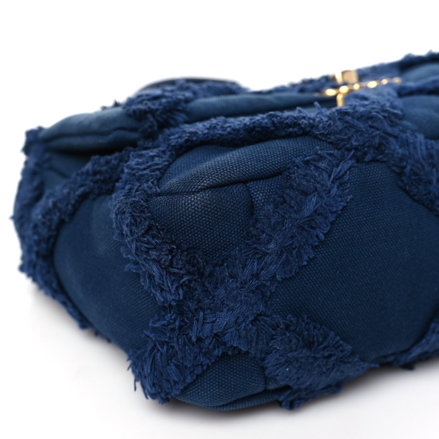 Cotton Canvas Quilted Medium Chanel 19 Flap Navy Blue