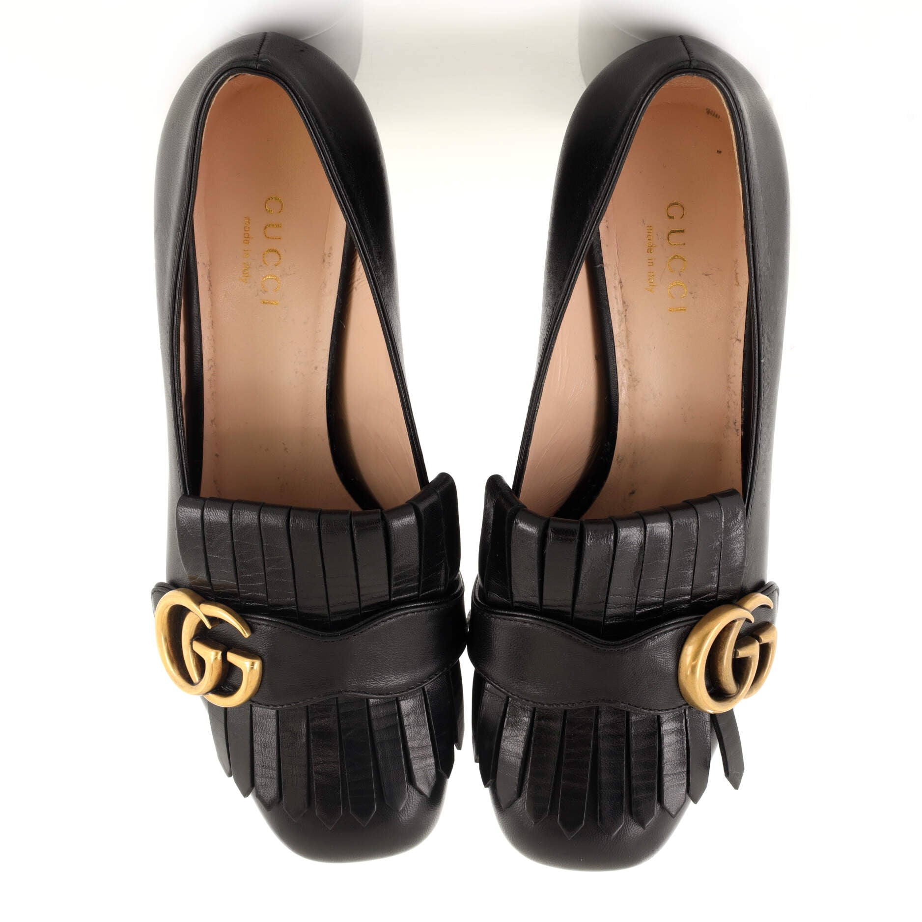 Women's GG Marmont Fringed Pumps Leather