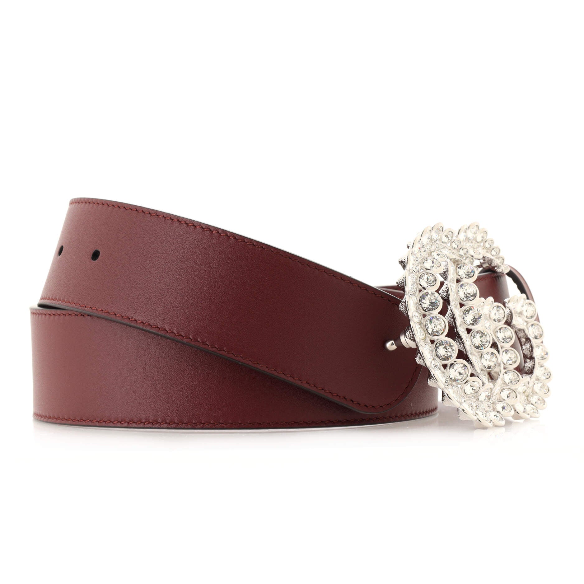 GG Marmont Belt Leather with Crystal Buckle Wide 85