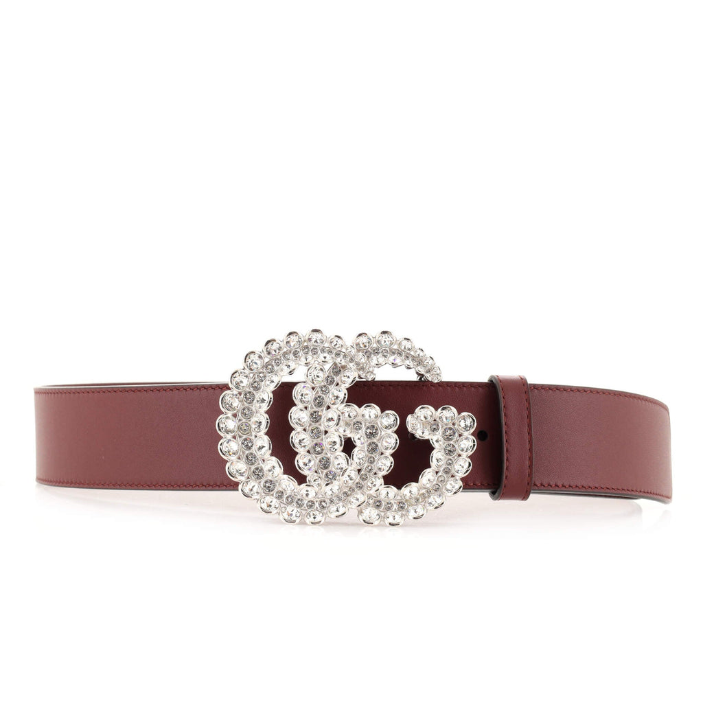 GG Marmont Belt Leather with Crystal Buckle Wide 85