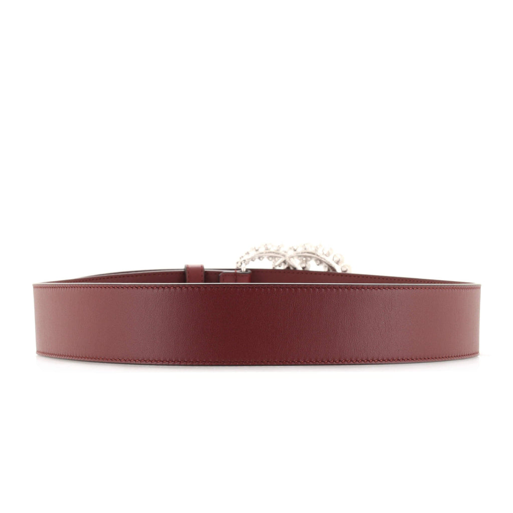 GG Marmont Belt Leather with Crystal Buckle Wide 85