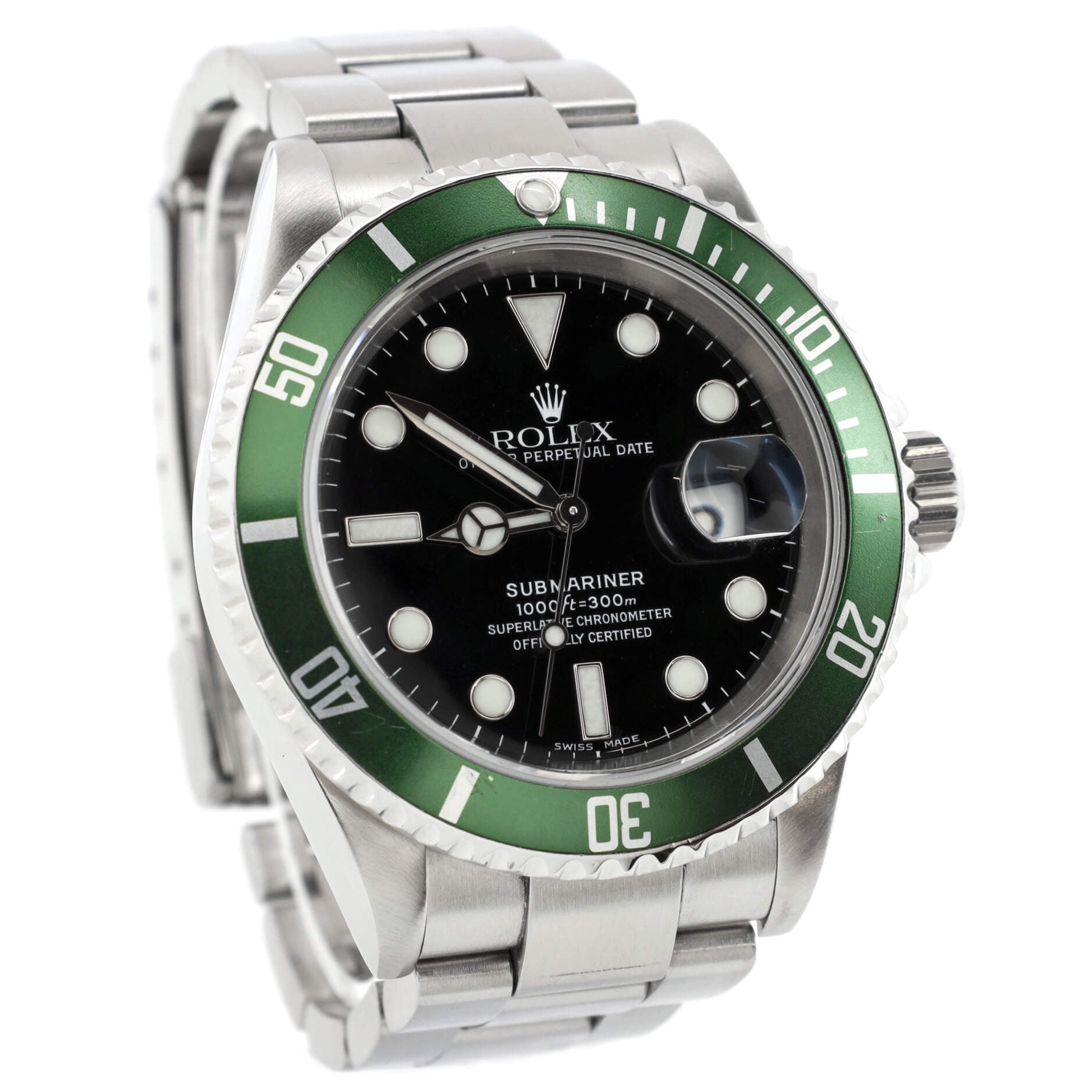 Oyster Perpetual Submariner Kermit Date Automatic Watch Stainless Steel 40