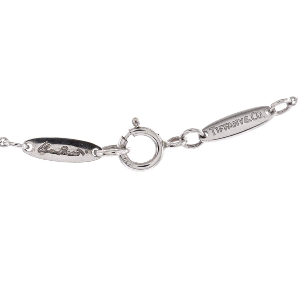 Double Wire Pendant Necklace 18K White Gold with Pink Sapphires