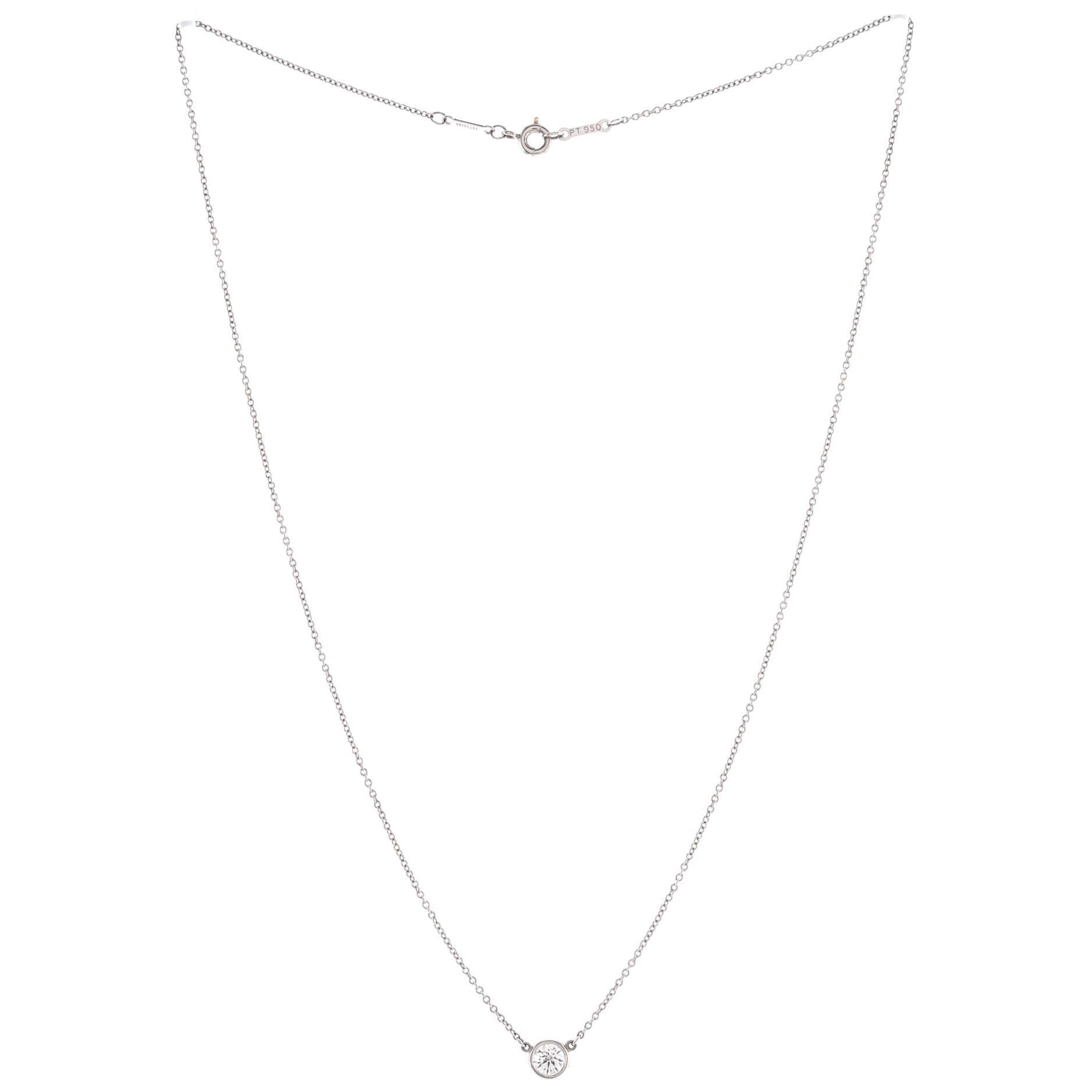 Elsa Peretti Diamonds By The Yard Pendant Necklace Platinum with Diamond 0.30-0.39CT