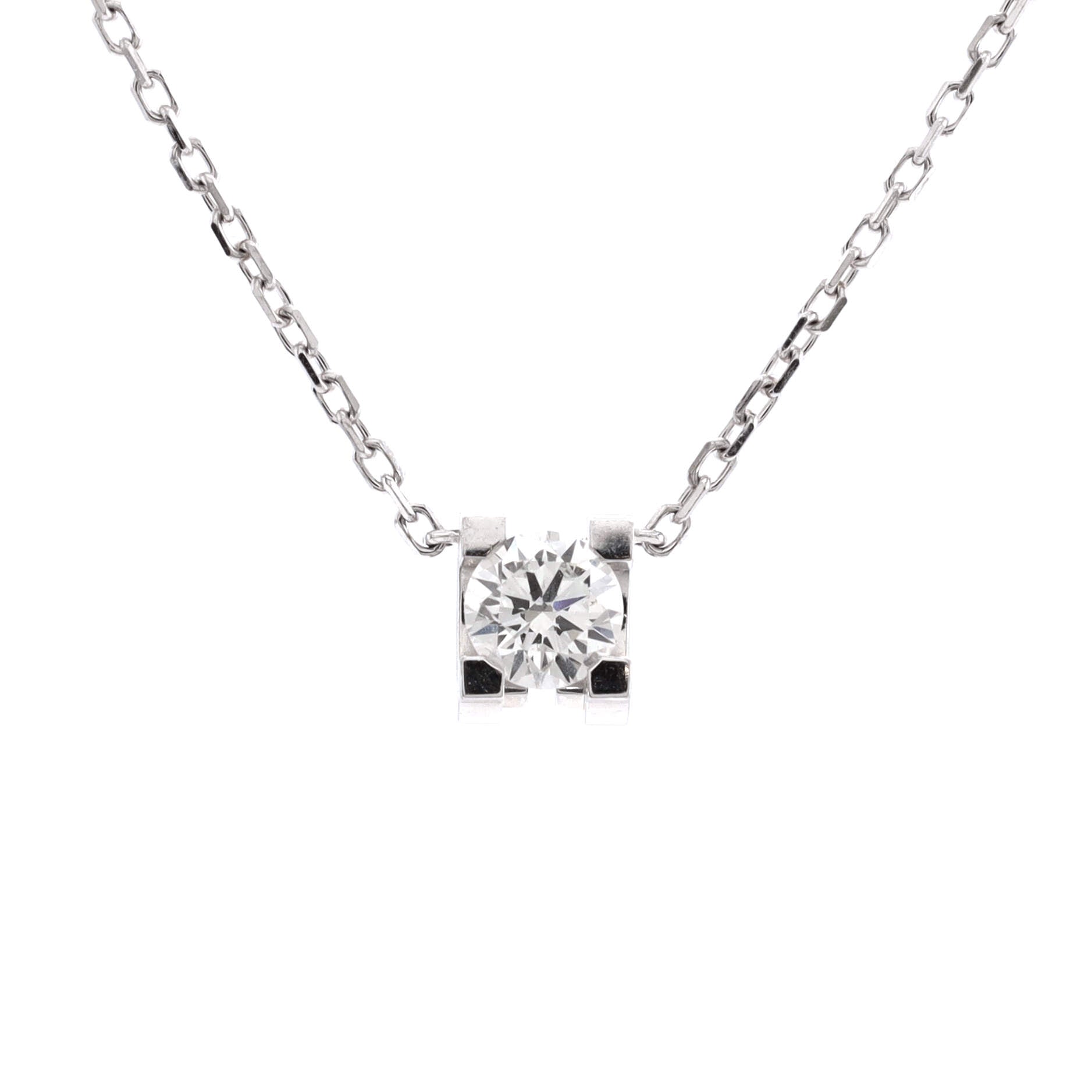C de Cartier Necklace 18K White Gold and Diamond 0.23CT