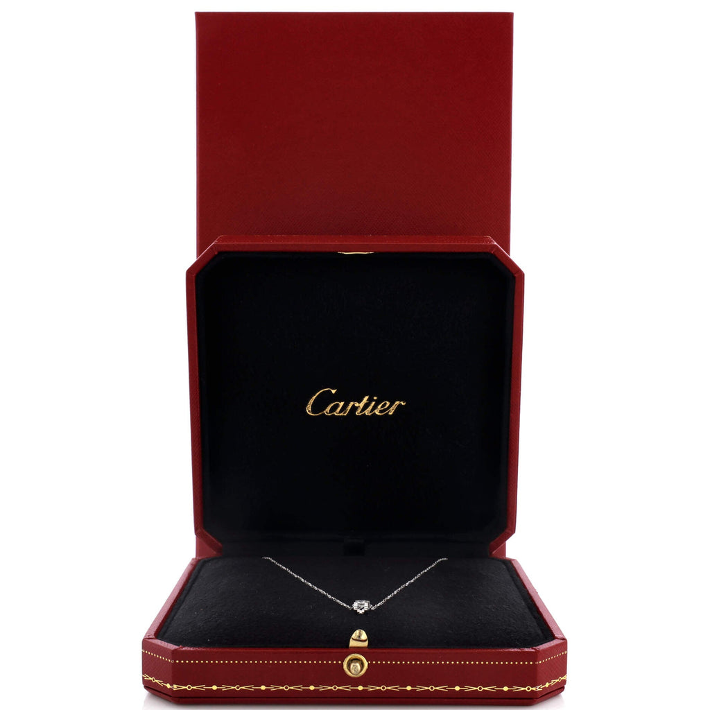 C de Cartier Necklace 18K White Gold and Diamond 0.23CT