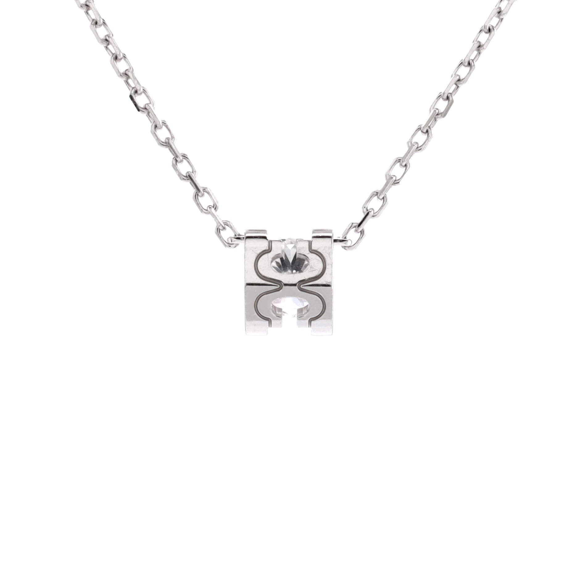 C de Cartier Necklace 18K White Gold and Diamond 0.23CT