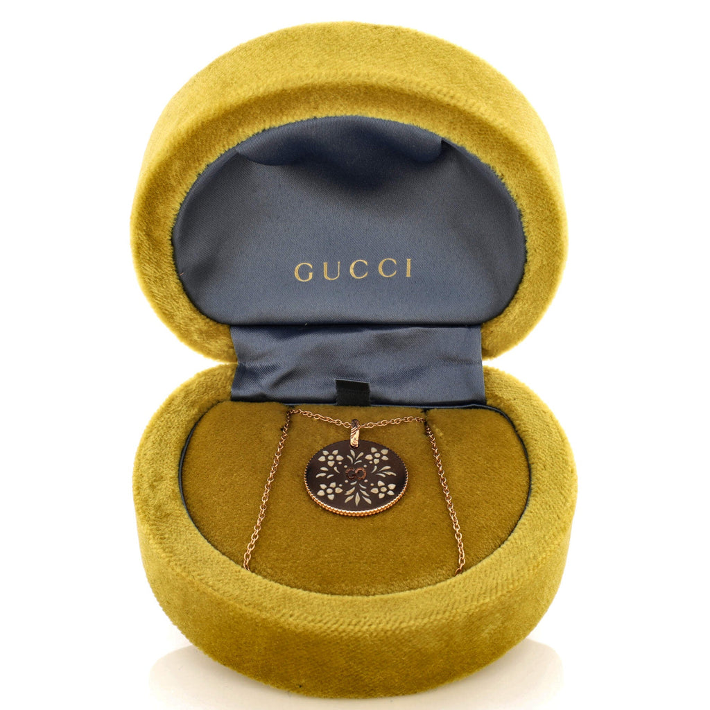 Icon Blooms Pendant Necklace 18K Rose Gold and Enamel