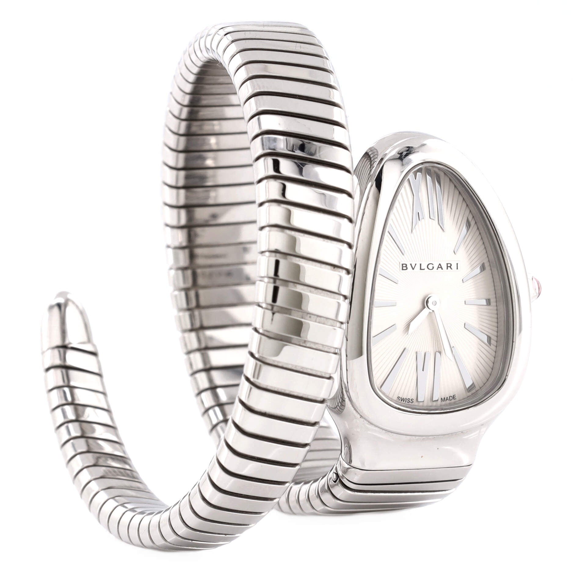 Serpenti Tubogas Single Spiral Quartz Watch Stainless Steel 23