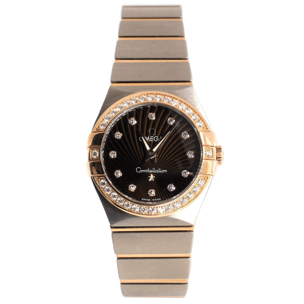 Constellation Quartz Watch Stainless Steel and Rose Gold with Diamond Bezel and Markers 27
