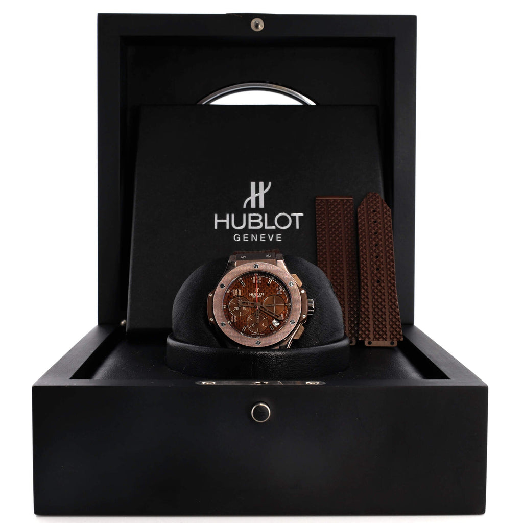 Big Bang Chocolate Chronograph Automatic Watch Stainless Steel with PVD Steel and Rubber 41