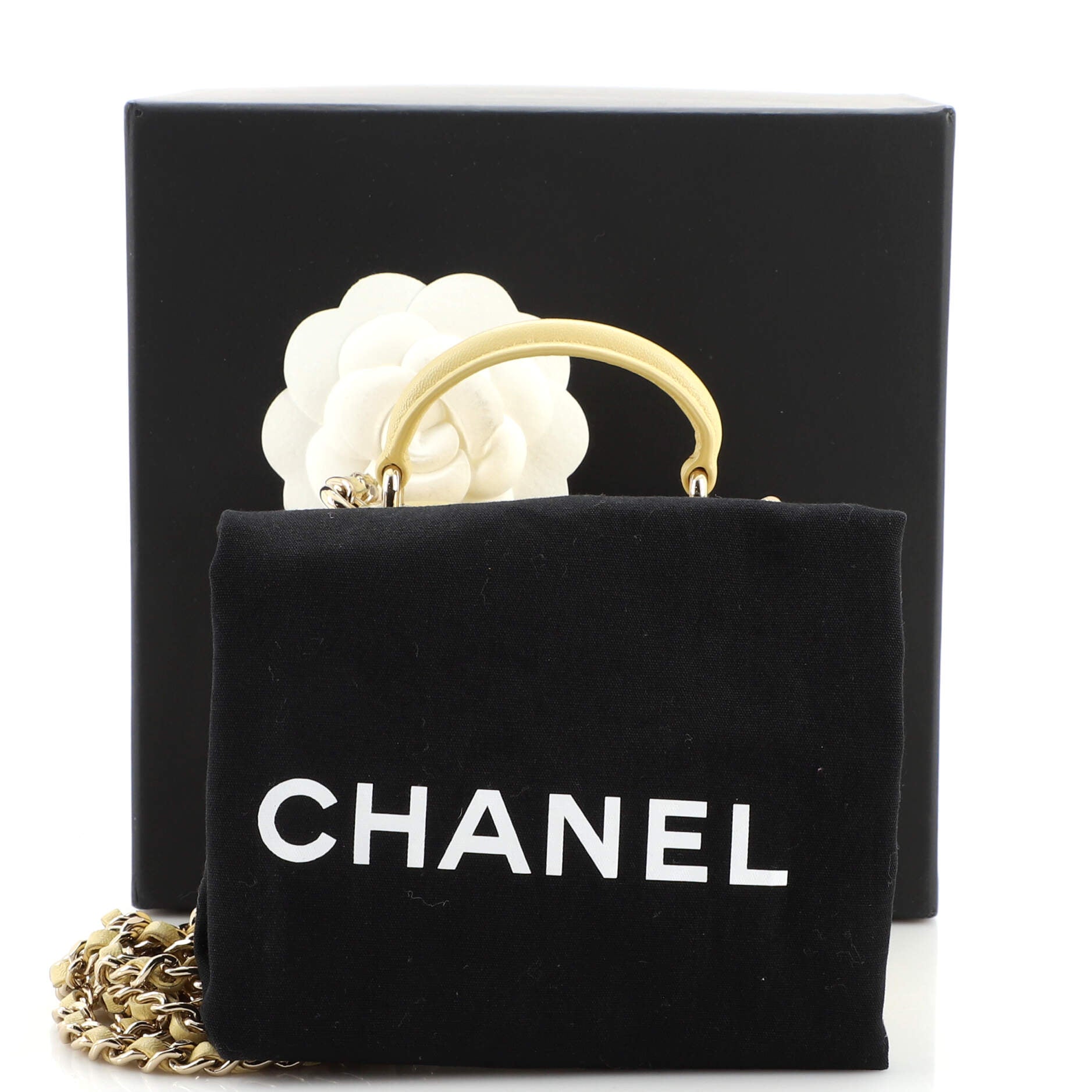 Classic Top Handle Vanity Case with Chain Quilted Lambskin Mini