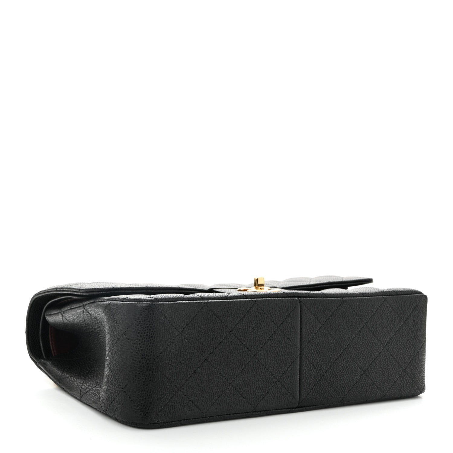 Caviar Quilted Jumbo Double Flap Black