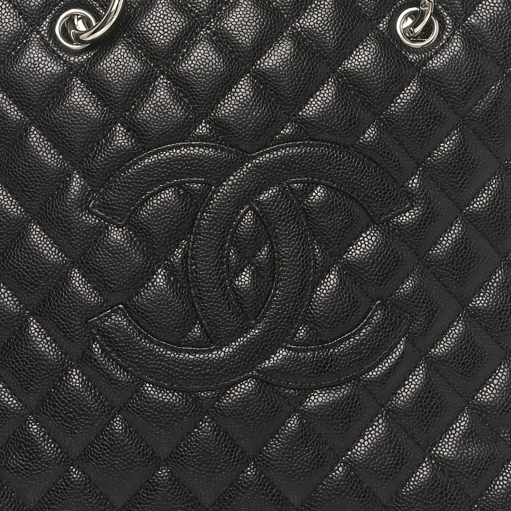 Caviar Quilted Grand Shopping Tote GST Black