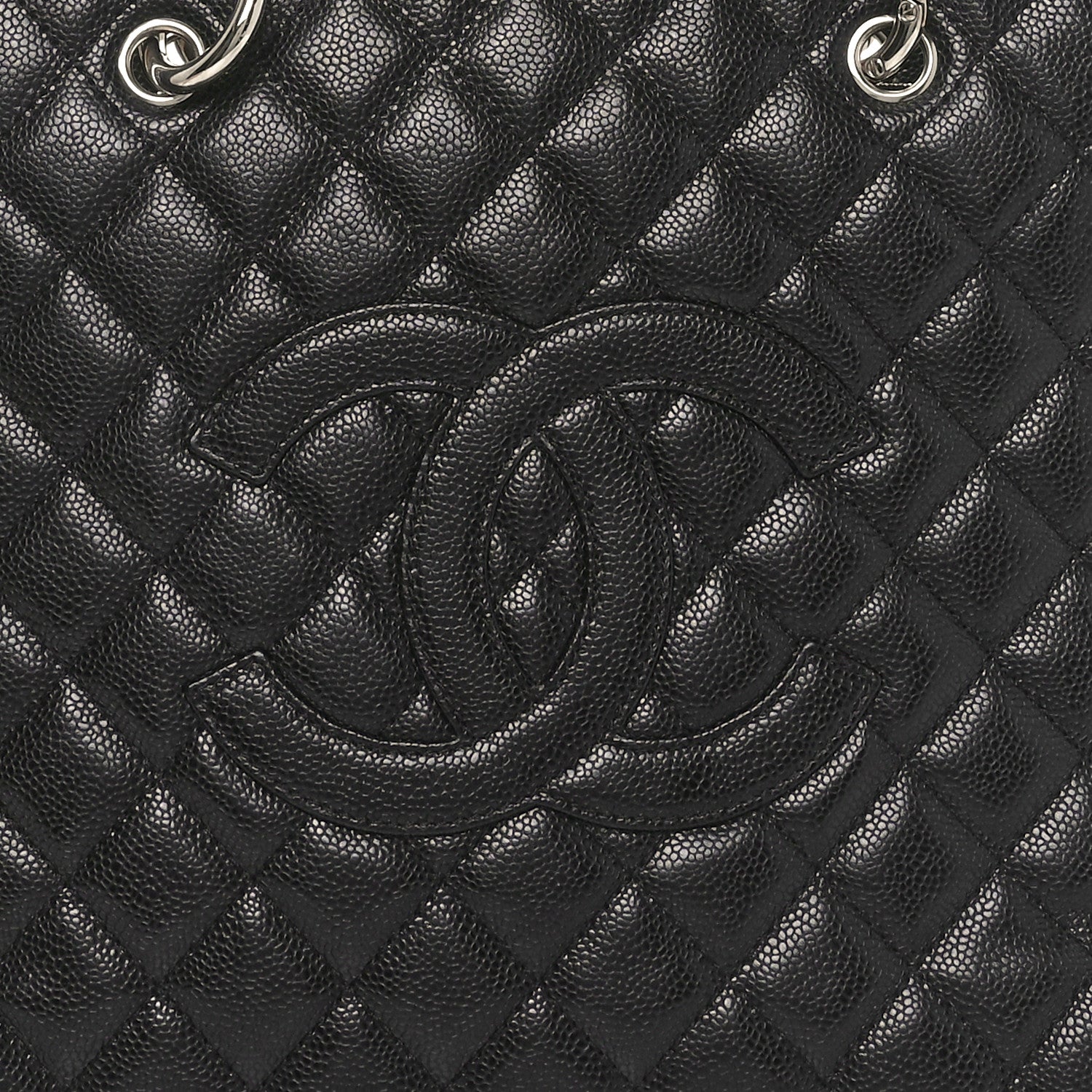 Caviar Quilted Grand Shopping Tote GST Black