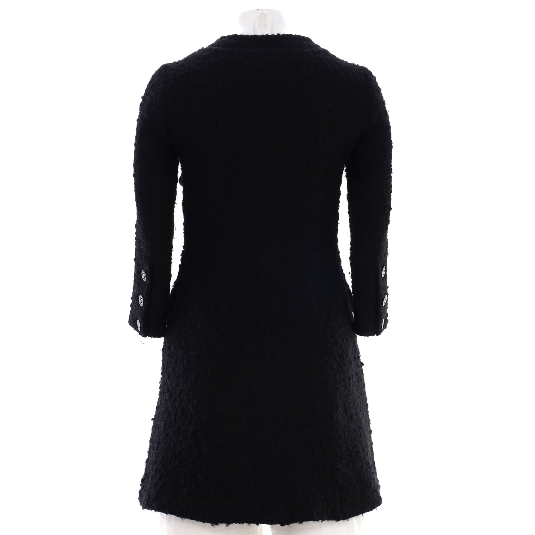 Women's Collarless Four Pocket Coat Tweed