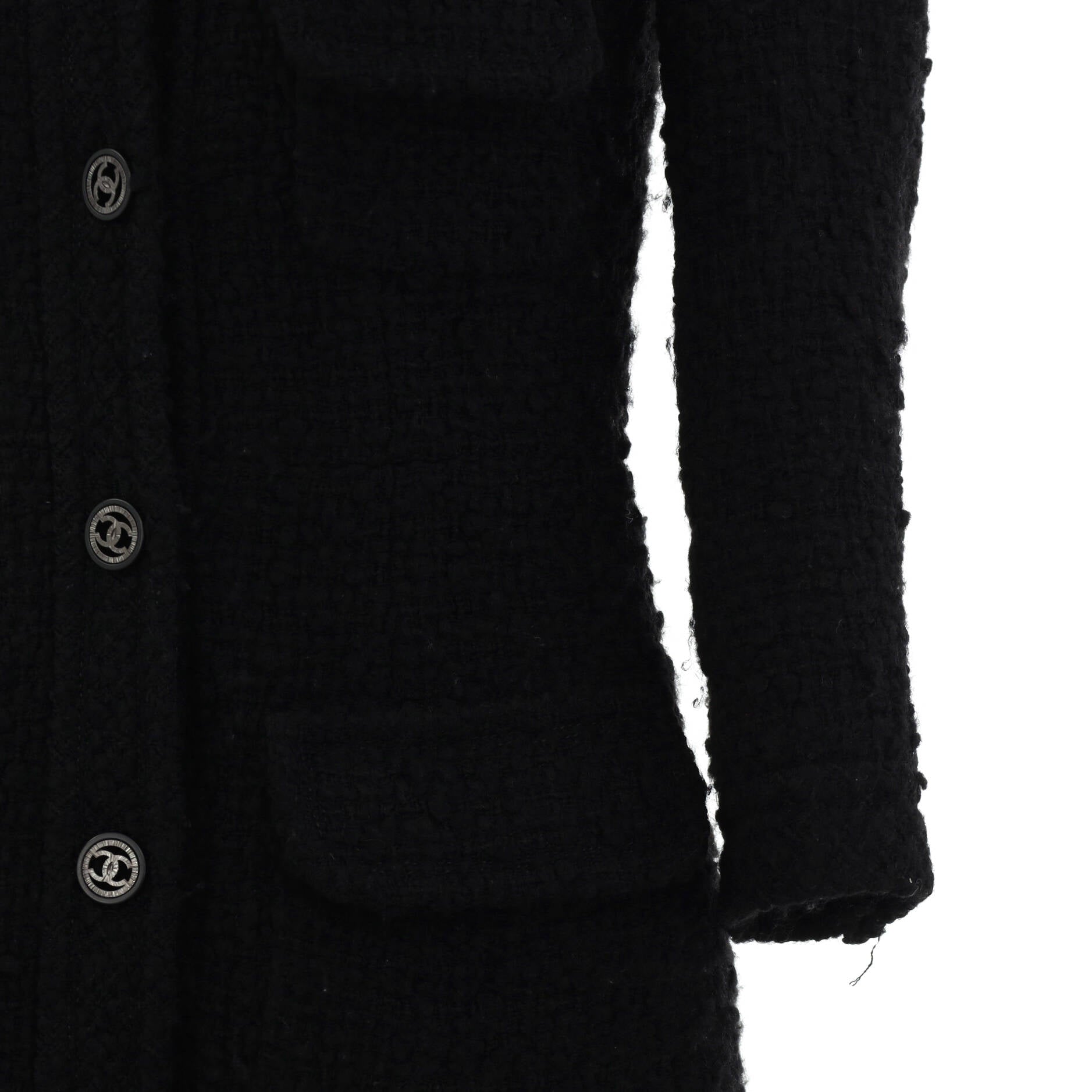 Women's Collarless Four Pocket Coat Tweed