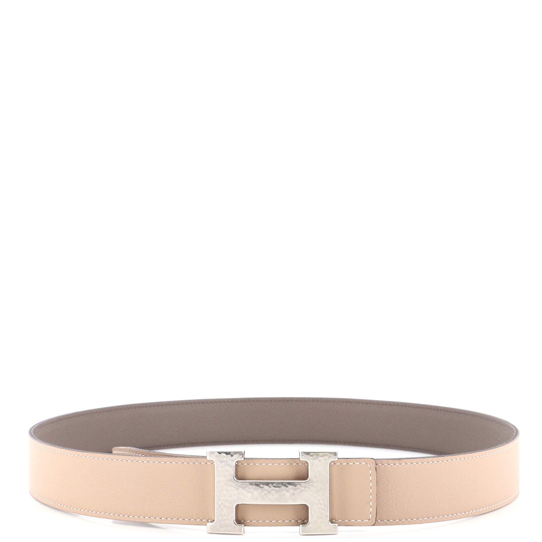 Constance Martelee H Reversible Belt Leather with Hammered Hardware Medium 85