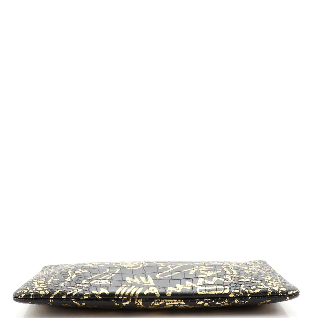 Reissue 2.55 O Case Clutch Graffiti Crocodile Embossed Calfskin Large