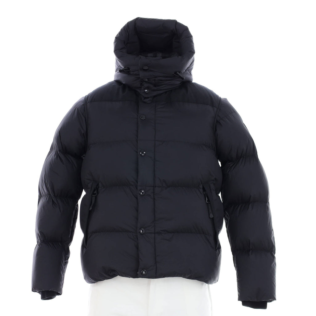 Men's Detachable Sleeve Puffer Jacket Quilted Polyamide with Down Blend