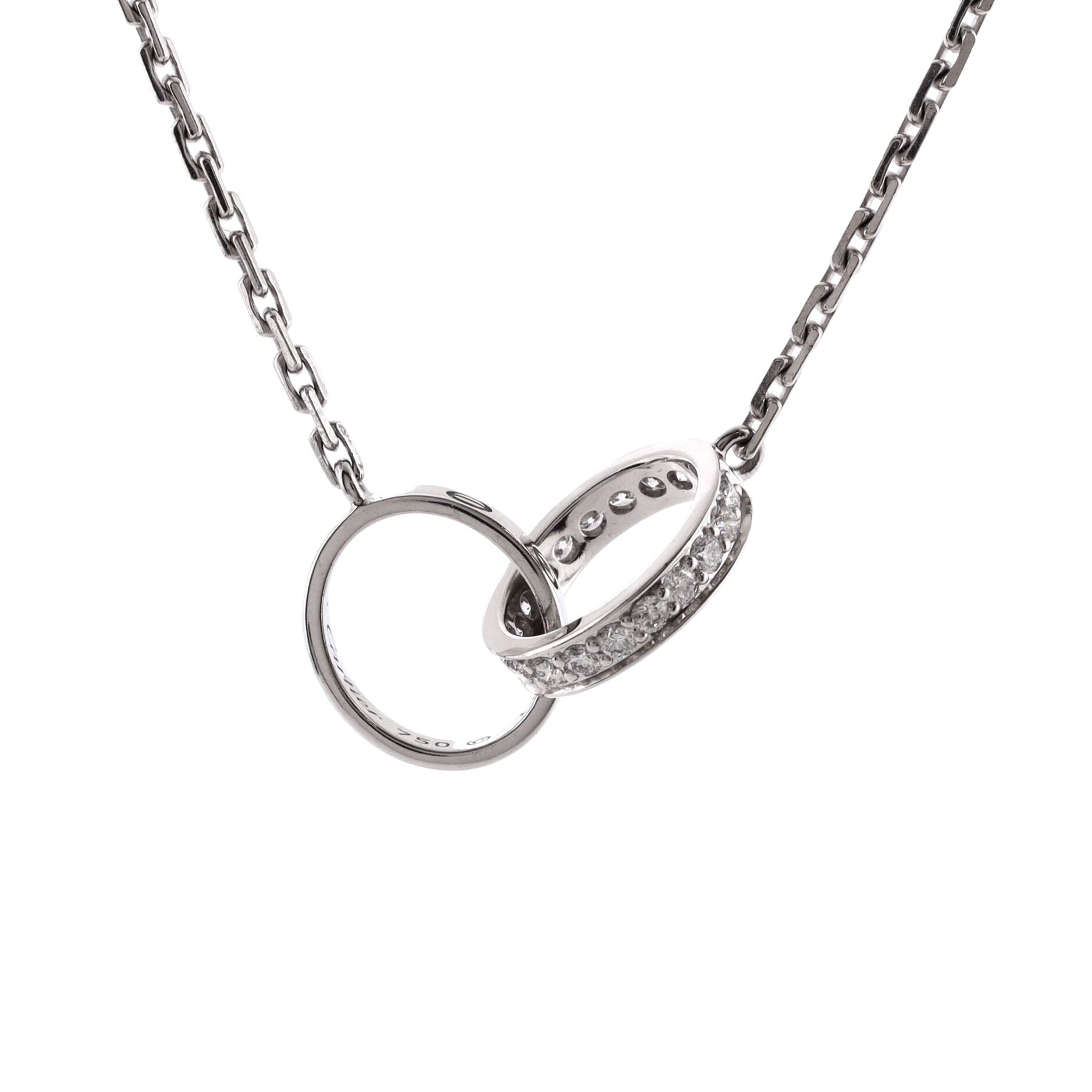 Love Interlocking Necklace 18K White Gold and Diamonds