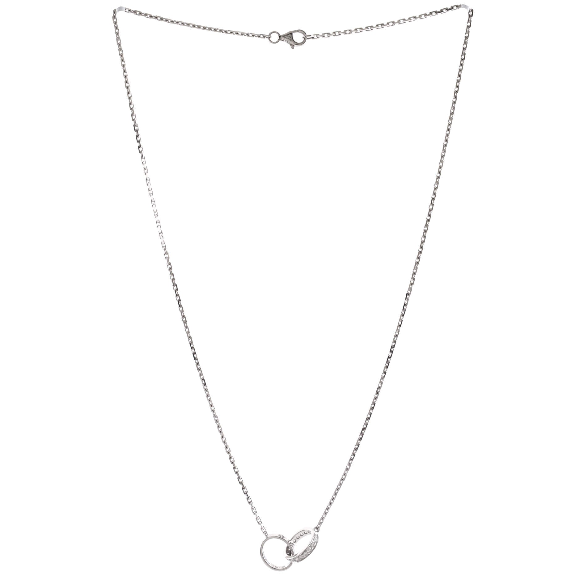 Love Interlocking Necklace 18K White Gold and Diamonds