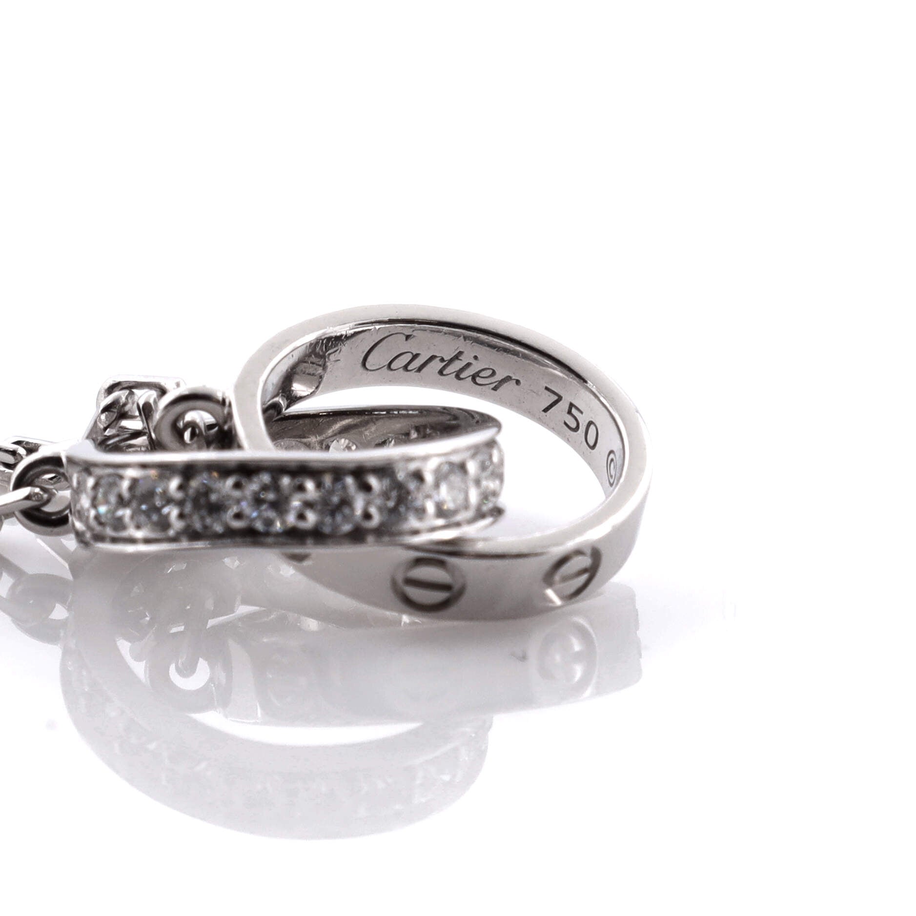 Love Interlocking Necklace 18K White Gold and Diamonds