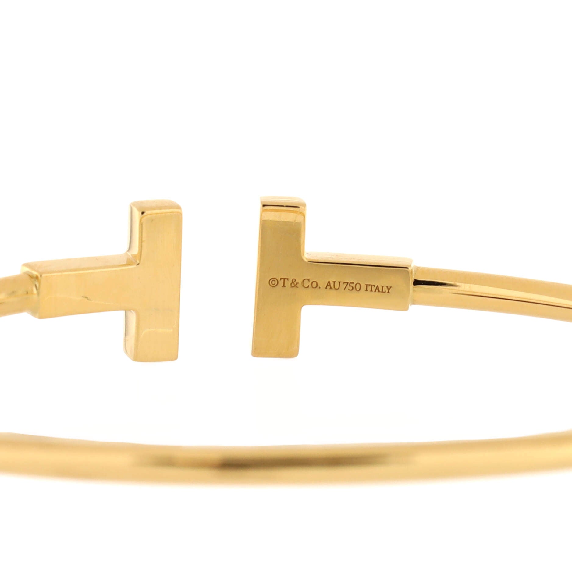 T Wire Bracelet 18K Yellow Gold and Diamonds