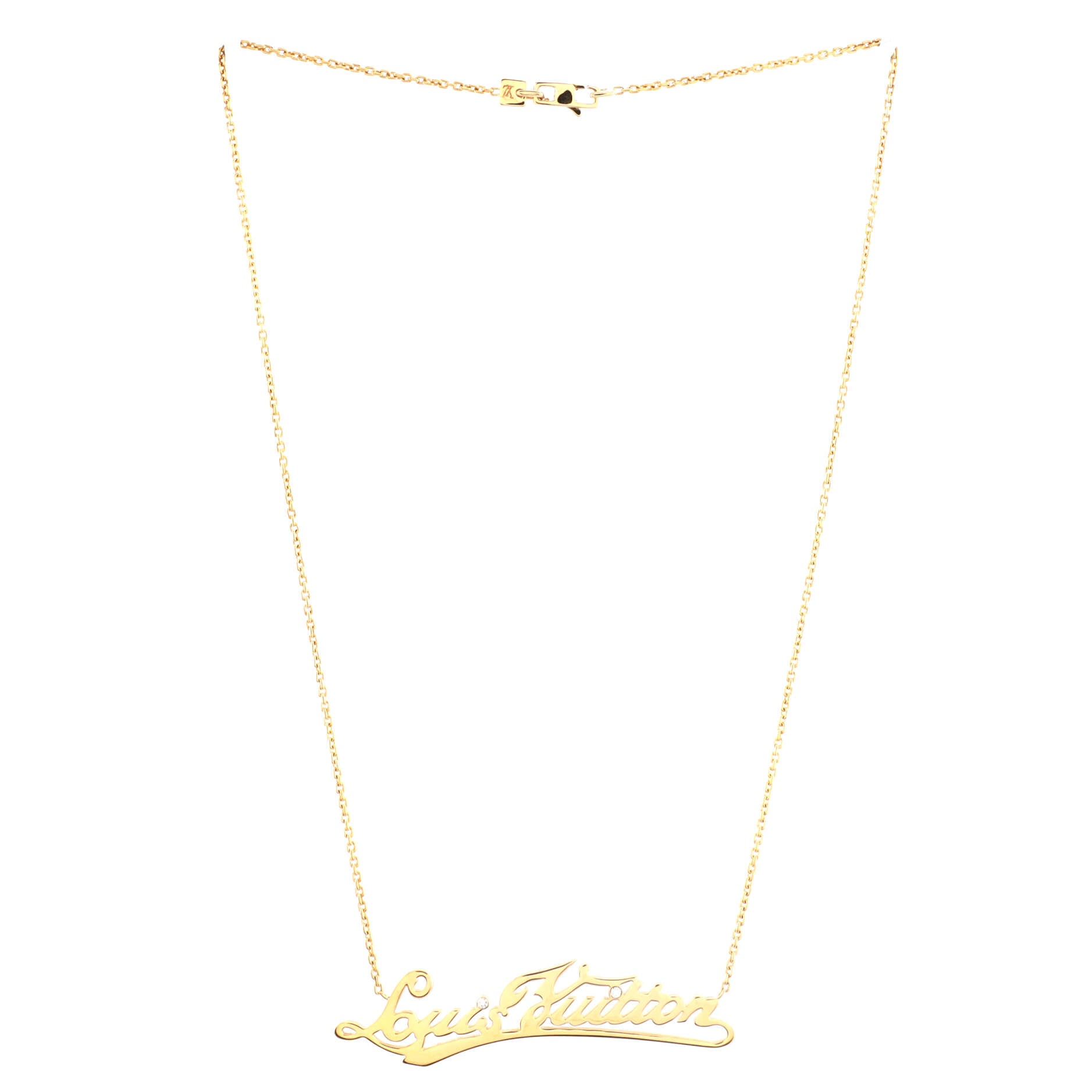 Signature Pendant Necklace 18K Yellow Gold with Diamonds
