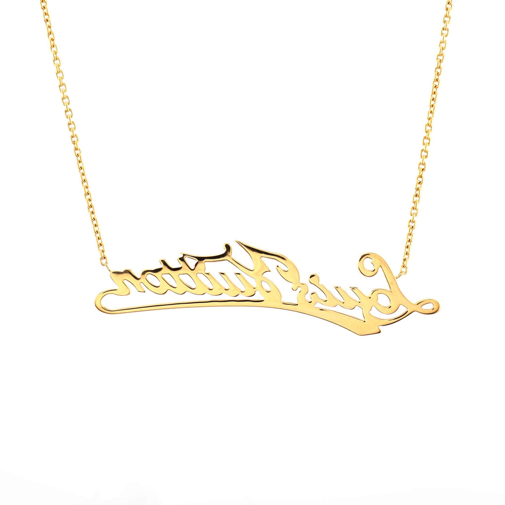 Signature Pendant Necklace 18K Yellow Gold with Diamonds