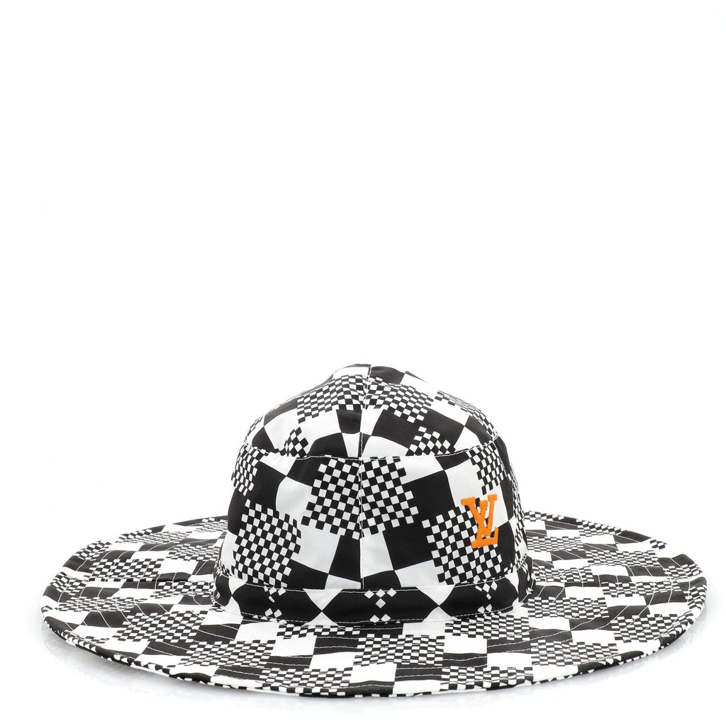 Hat and Mask Set Limited Edition Distorted Damier Polyester Blend