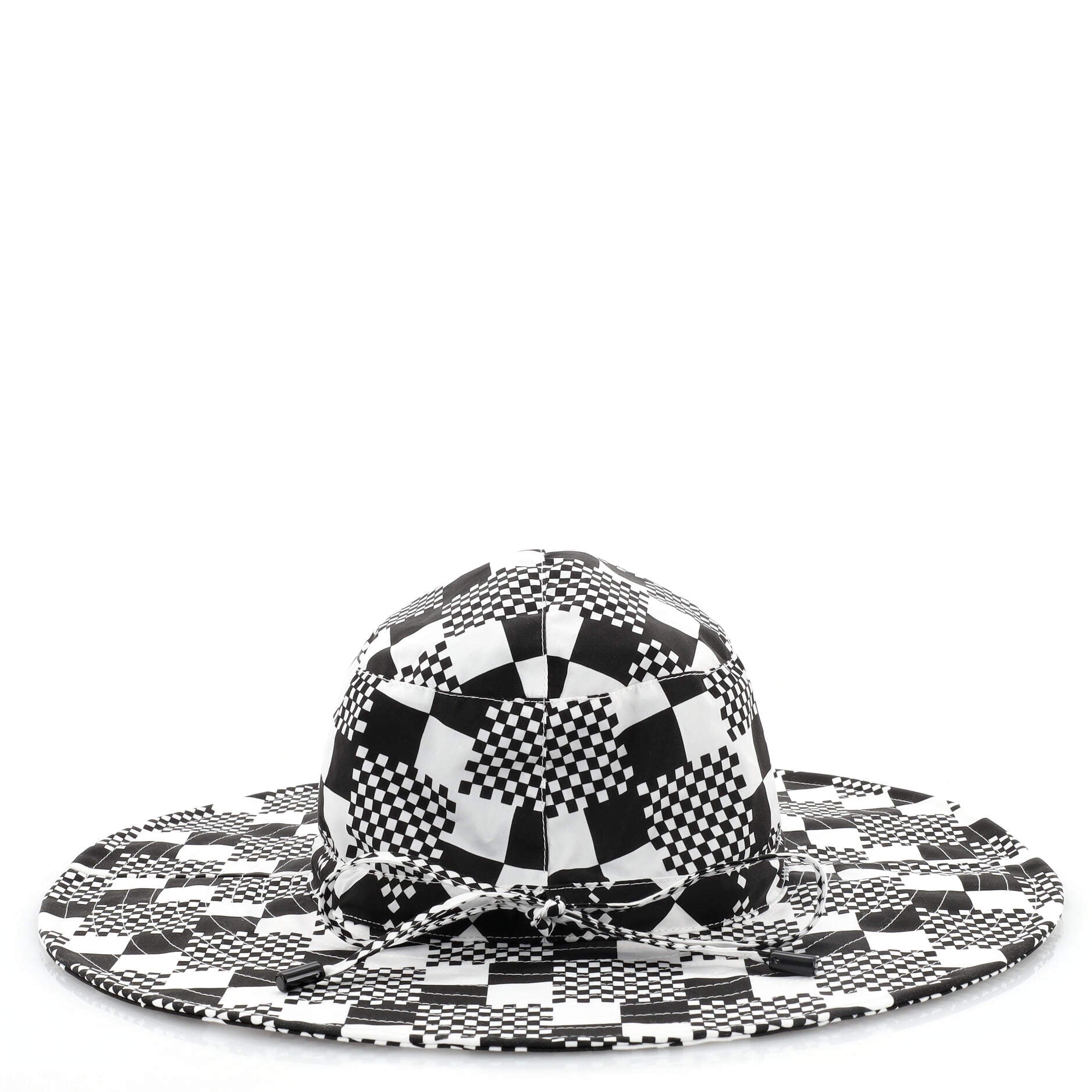 Hat and Mask Set Limited Edition Distorted Damier Polyester Blend