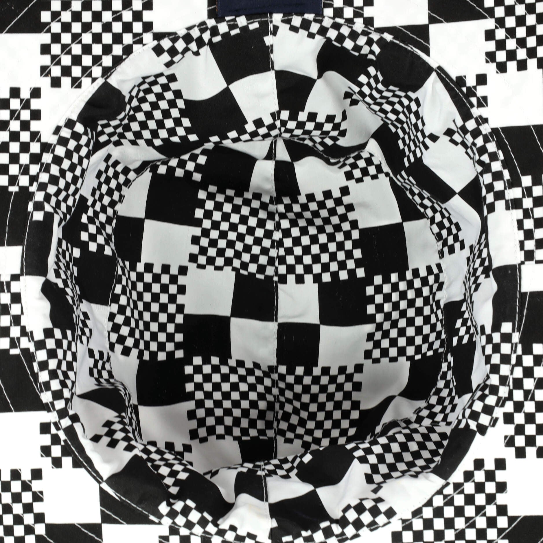 Hat and Mask Set Limited Edition Distorted Damier Polyester Blend