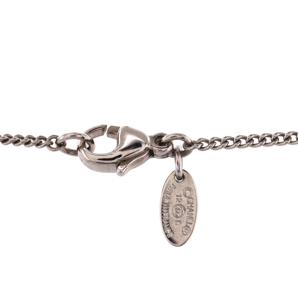CC Pendant Necklace Metal with Crystals