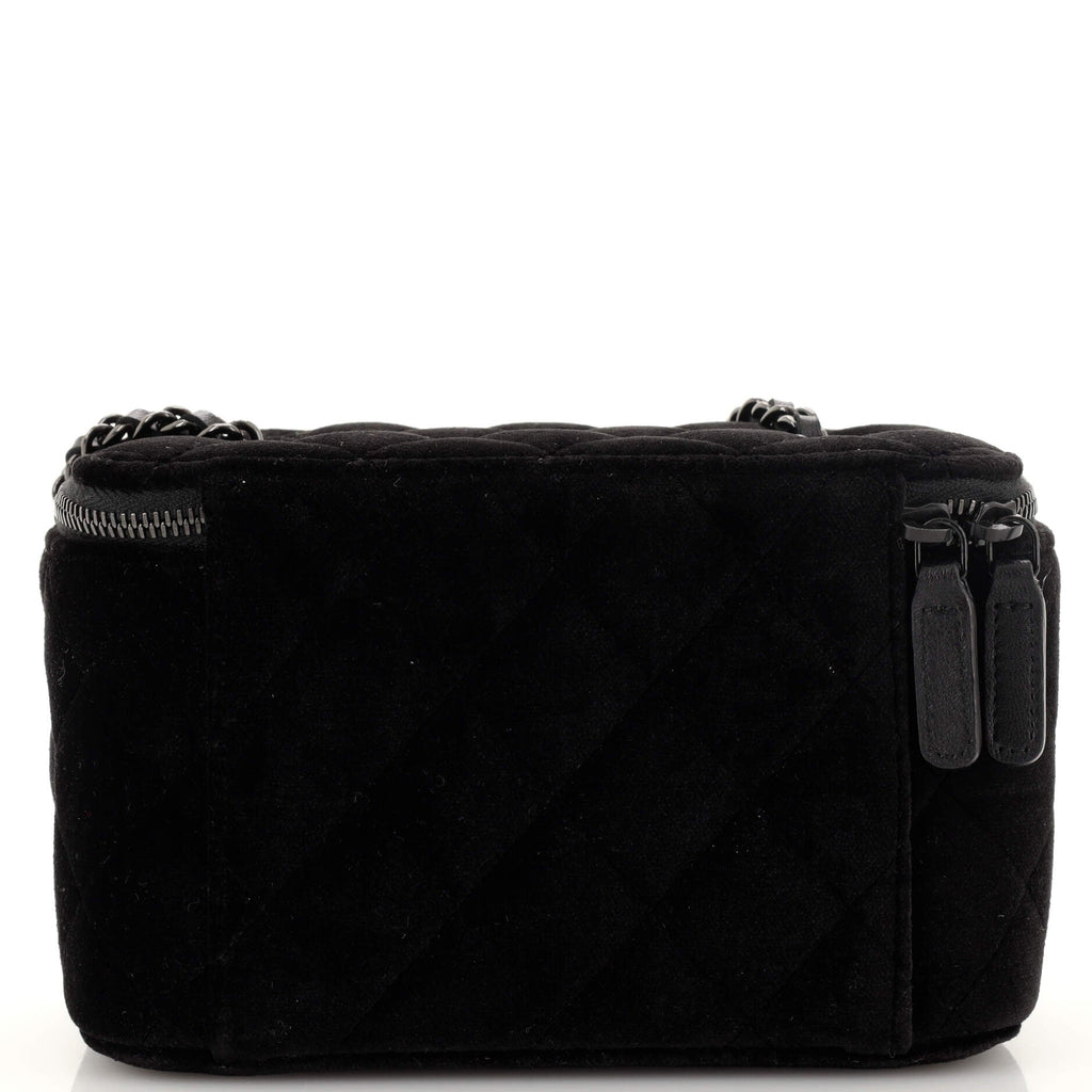 Classic Vanity Case with Chain Quilted Velvet Small