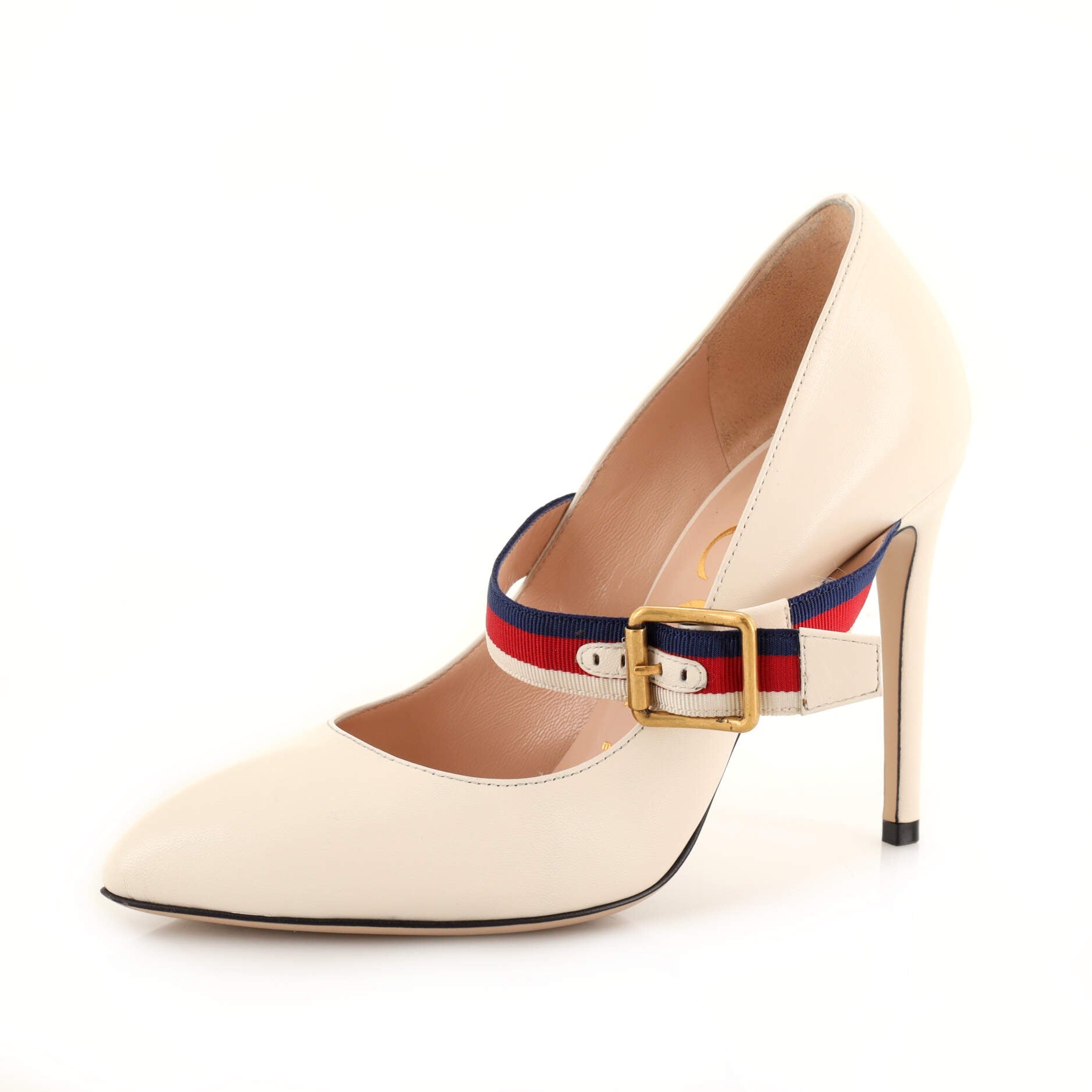 Women's Sylvie Web Strap Pumps Leather