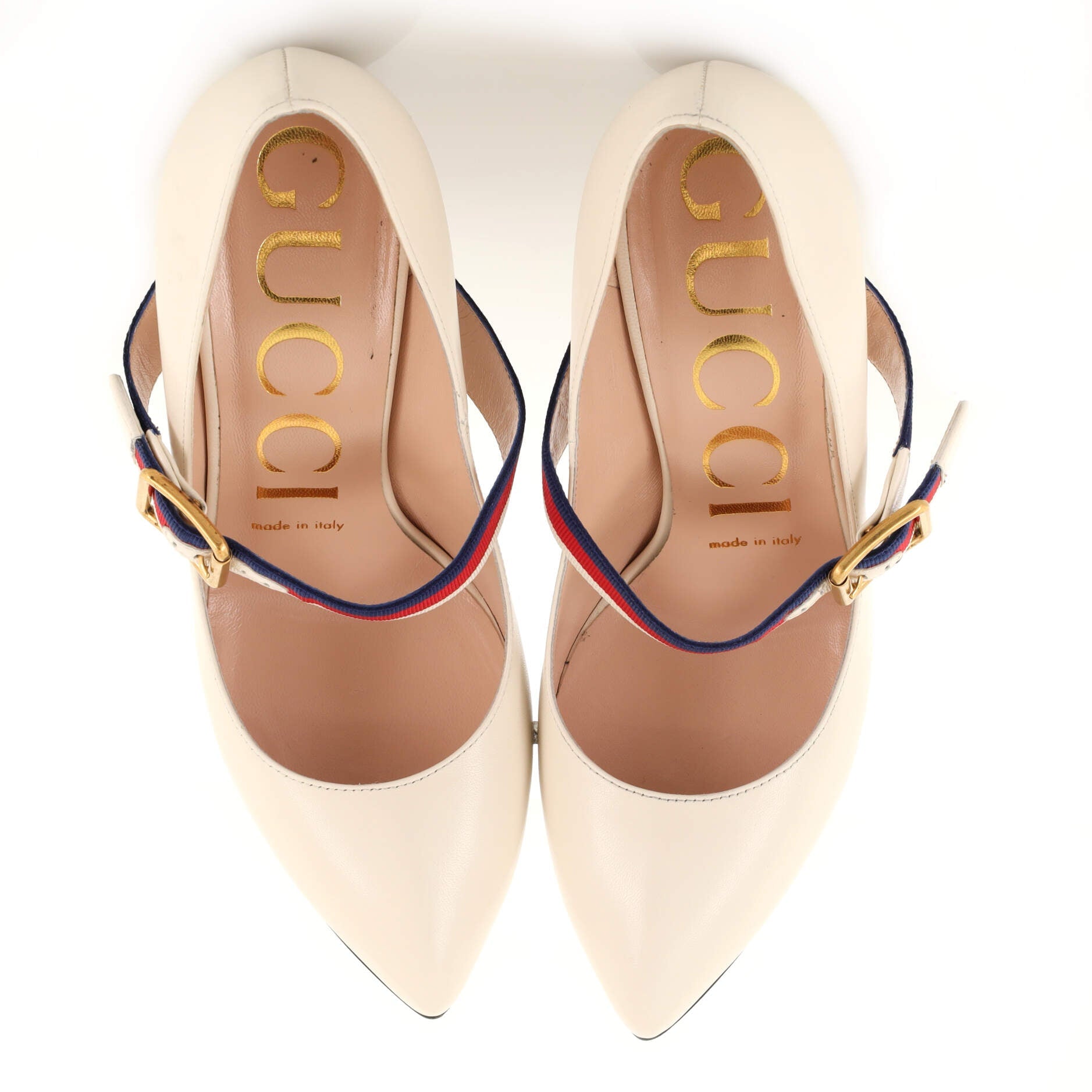 Women's Sylvie Web Strap Pumps Leather