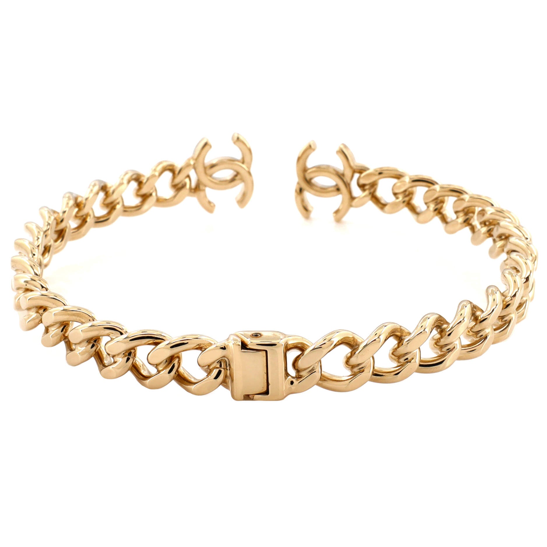 CC Chain Link Choker Necklace Metal